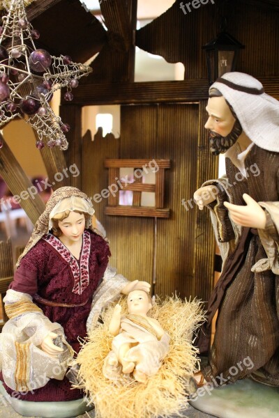 Nativity Scene Manger Jesus Mary Joseph