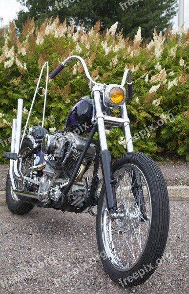 Motorcycle Constructed In It Custom Handlebars Front Fork