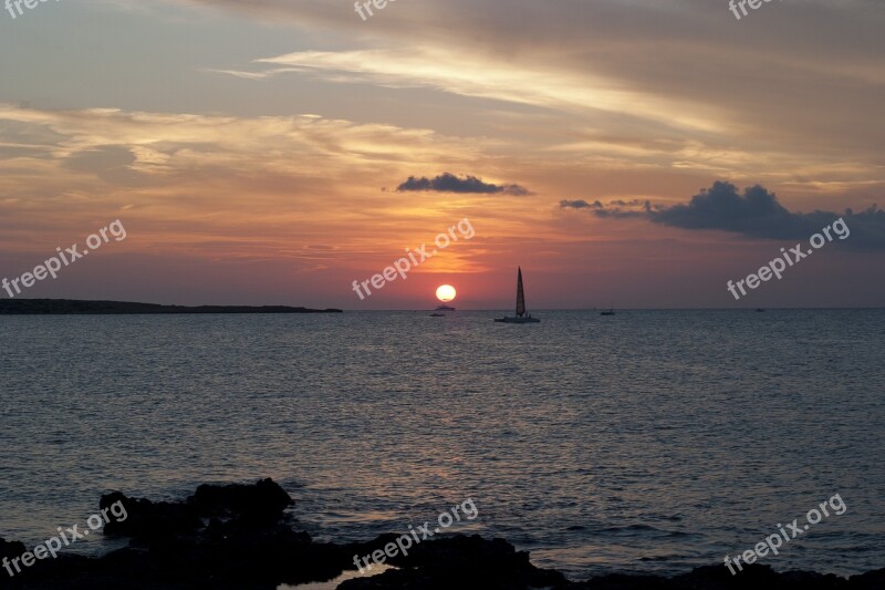 Dawn Sea Formentera Island Spain