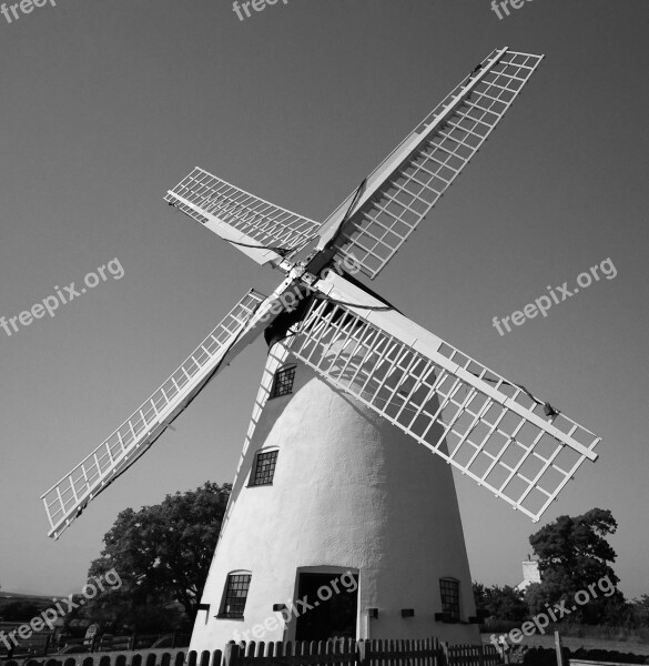 Windmill Black And White White Black Wind