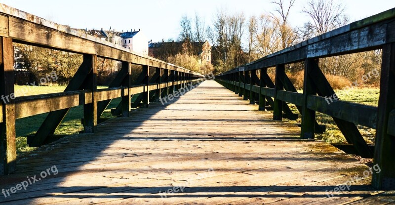 Wooden Bridge Web Middle Franconia Fürth Autumn