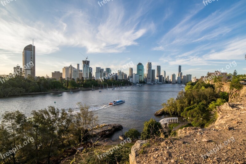 Landscape River Australia Brisbane Ferry