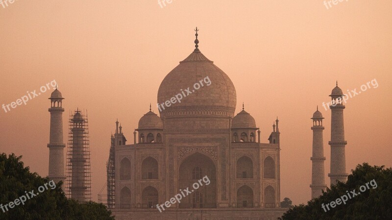 Sunset Architecture India Taj Mahal