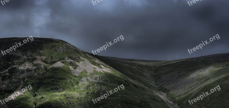 Hill Wales Countryside Landscape Green