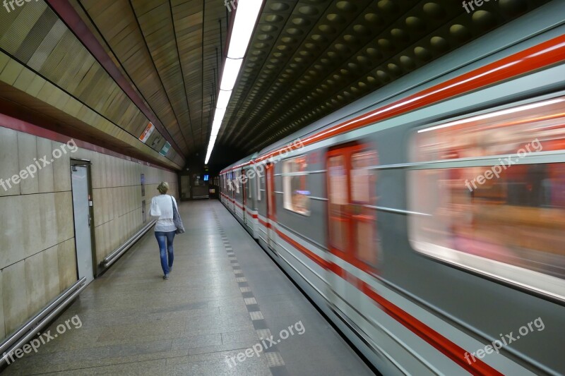 Prague Czech Republic Metro Ubahn Train