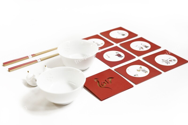 New Year's Day Chinese New Year Bowl Red Chopsticks