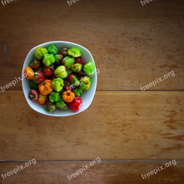 Habanero Pepper Wooden Table Mexican