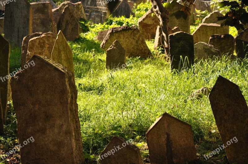 Prague Jewish Cemetery Old Antique Antiquity