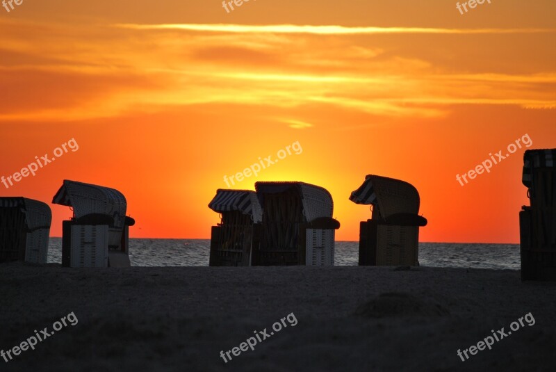 Baltic Sea Sunset Beach Chair Free Photos