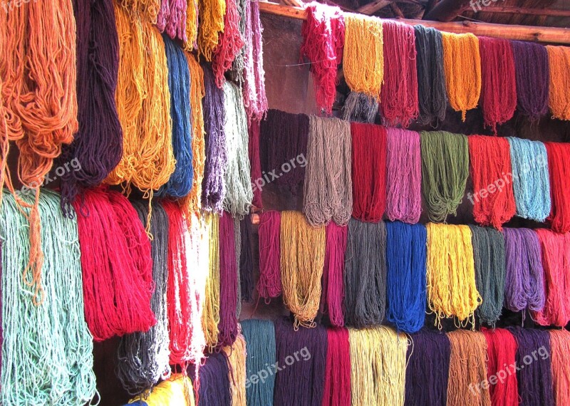 Wool Colors Textures Textile Peru