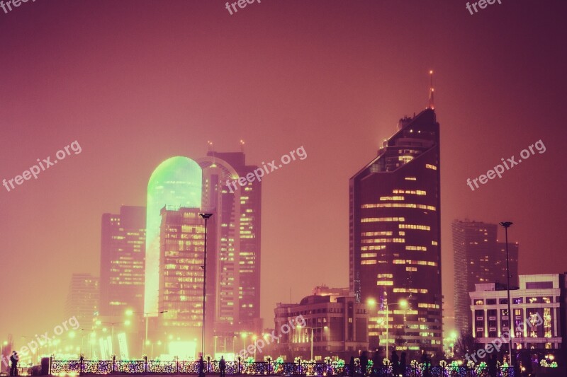 Astana Kazakhstan Capital Winter Night