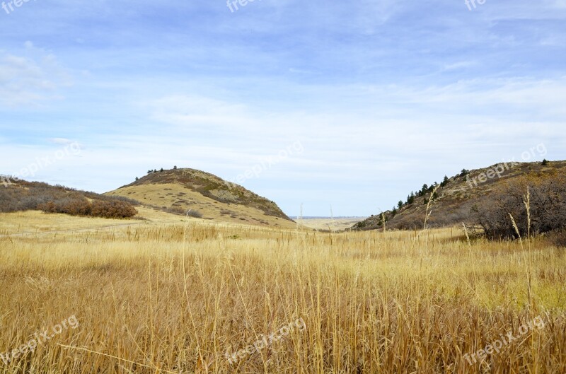 Denver Fall Color Plain Field Landscape