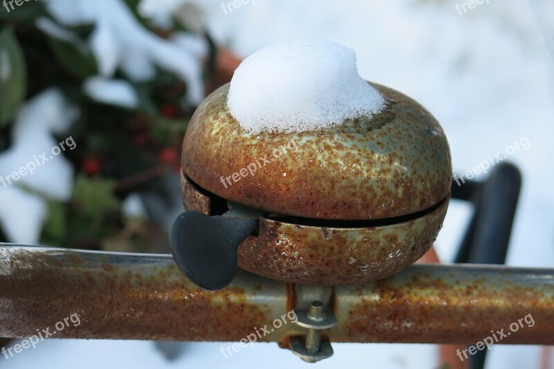 Bike Bell Old Rusty Snow Cemetery