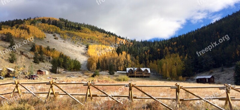 Aspens House Fence Mountains Landscape