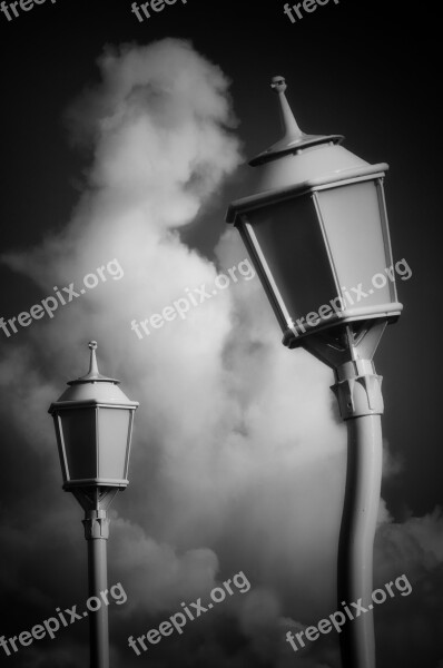 Street Lamp Clouds Sky Lighting Luminary