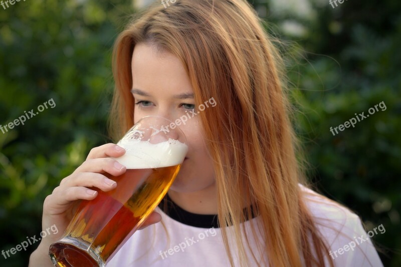 Woman Beer Toast Young Brasserie