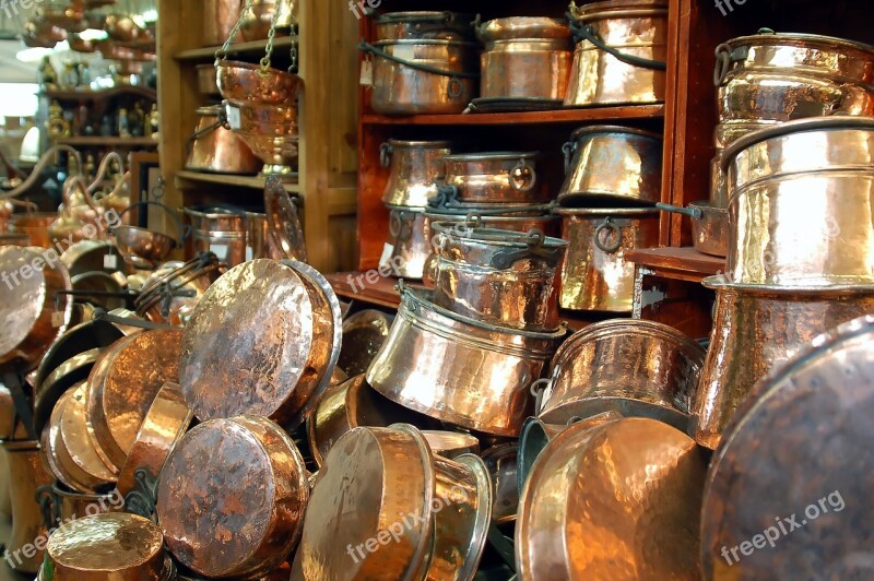 Copper Tableware Antiques Old Shop