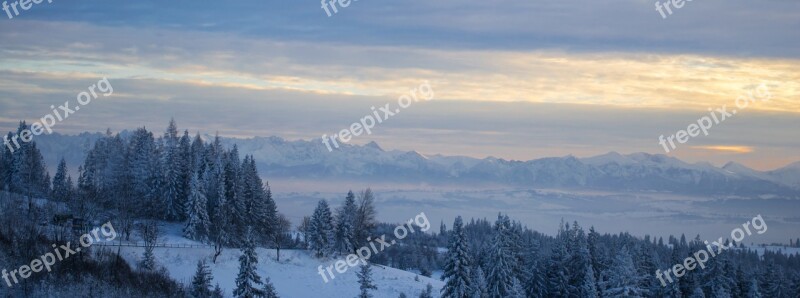 Mountains Buried Tatry Top View Landscape