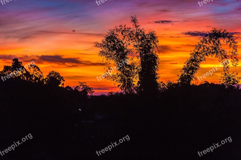 Sunrise Northern Thailand Sunset Sun