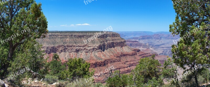 Grand Canyon Landscape Mountains Panorama America