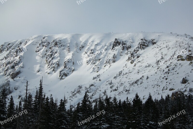 Mountains Krkonoše Giant Mountains Szklarska Poręba Hiking Trails Snow