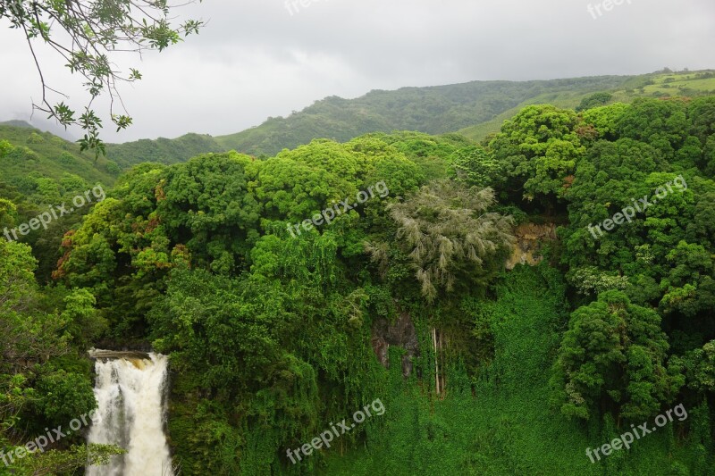 Hawaii Maui Waterfall Haleakala Free Photos