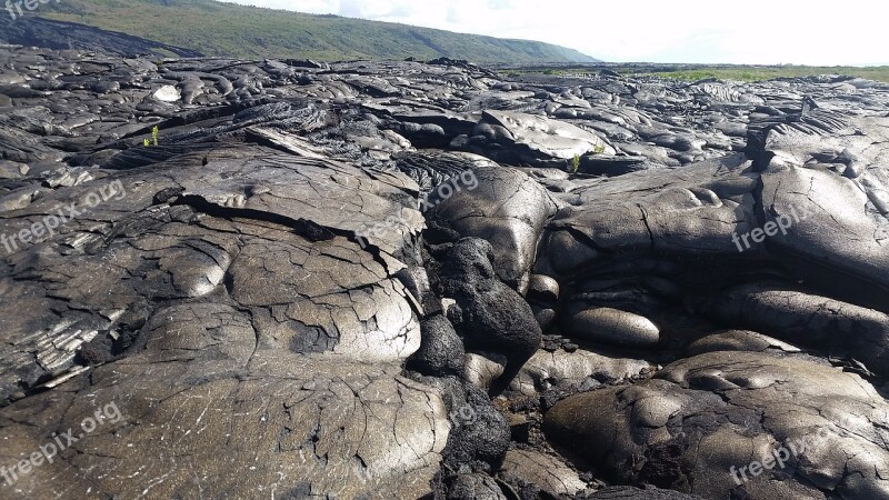 Hawaii Lava Flow Barren Rock Free Photos