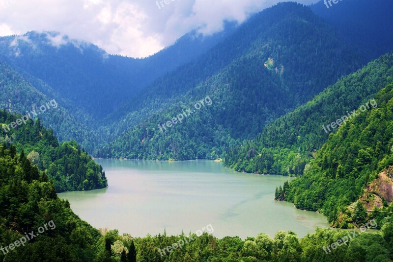 Nature Lake The Caucasus Mountains Altai