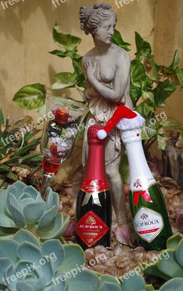 Champagne Christmas Decoration Christmas Table Christmas Free Photos