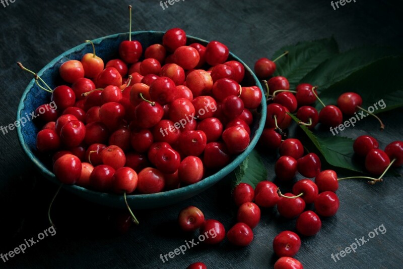 Ceramics Fruit Cherries Eating The Bowl