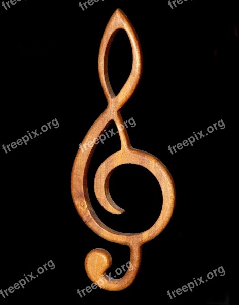 Clef Treble Clef Music Deco Wood