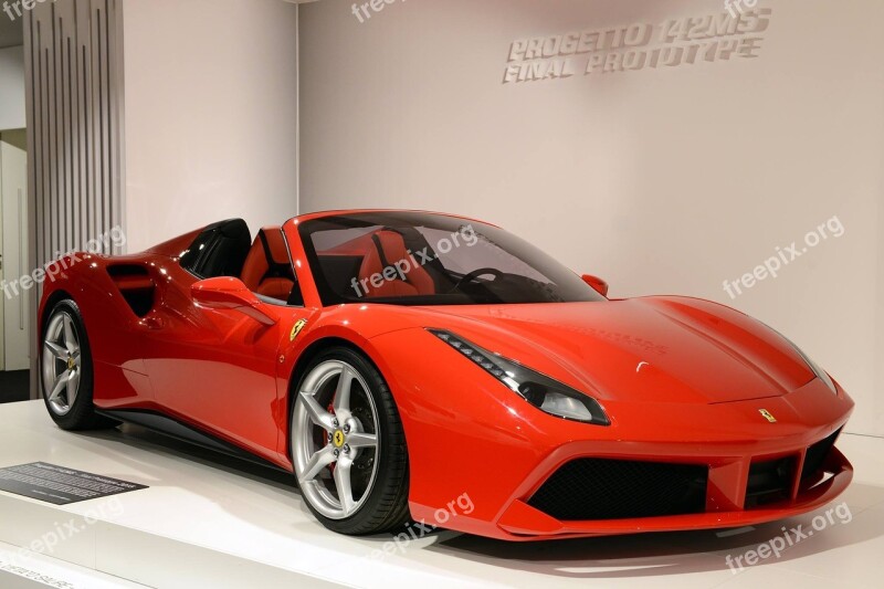 Ferrari Red Sports Car Exebeition Free Photos