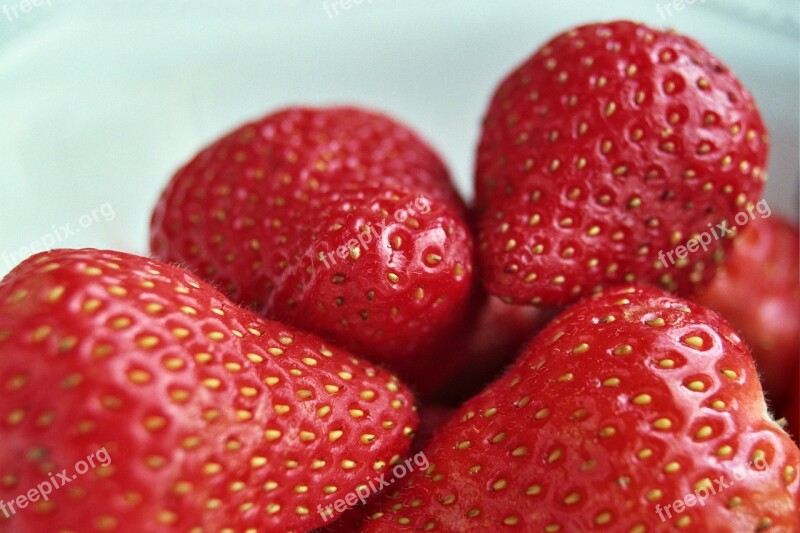 Strawberries Red Fruit Healthy Nutrient