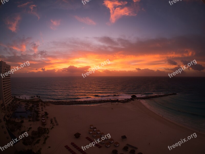 Sunset Sky Beach Sun At Dusk