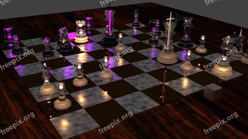 Chess Game Render Purple Black