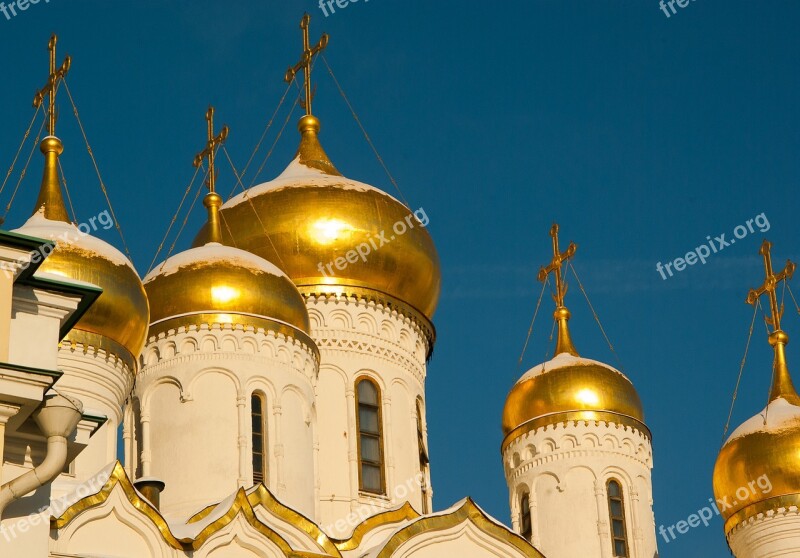 Moscow Kremlin Cathedral Bulbs Orthodox