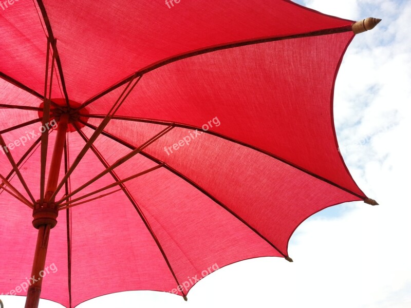 Umbrella Sky Red Asia Free Photos