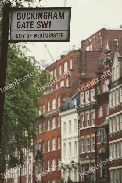 Buckingham Gate London Street Sign Bowever Free Photos