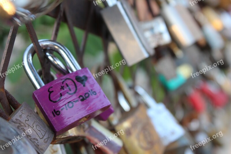 Lock Love Bridge Heart Couple