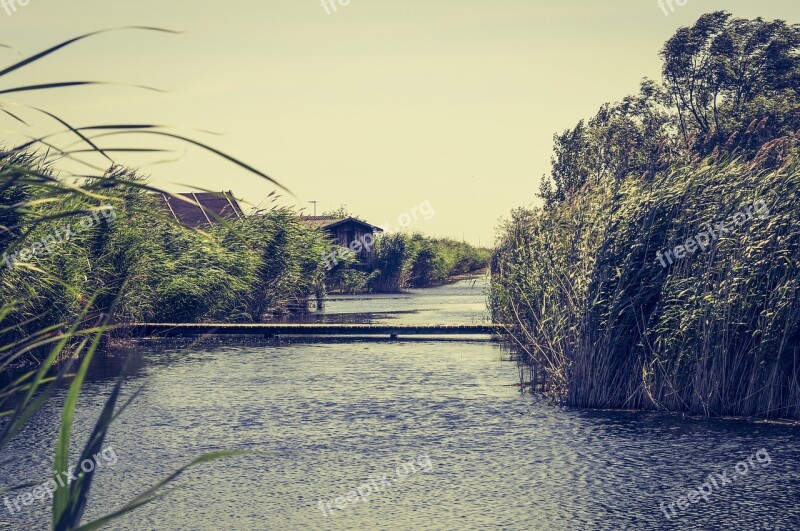 Water Waterway Bridge Reed Atmosphere