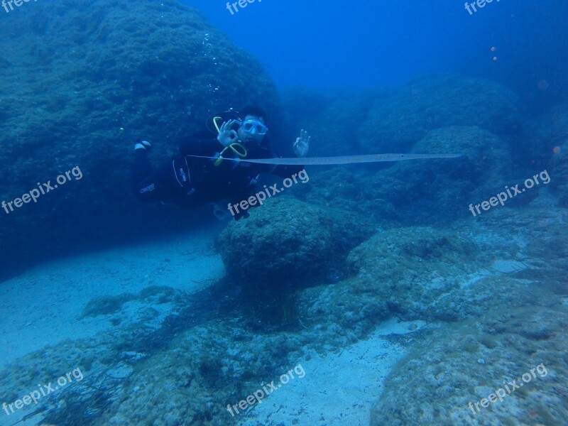 Submarine Sea Water Blue Mediterranean Sea