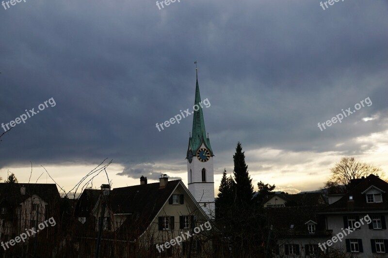 Zollikon Village Evening Zurich Switzerland