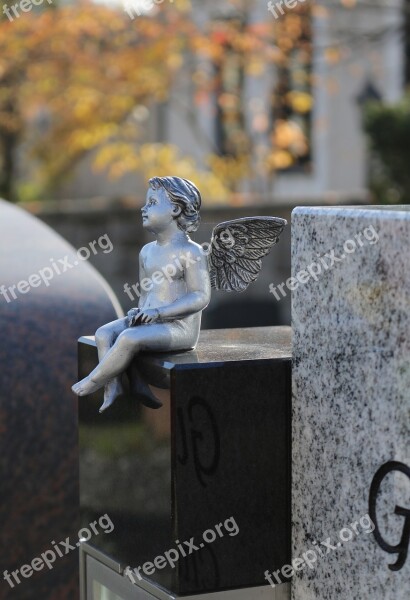 Angel Figure Cemetery Faith Guardian Angel