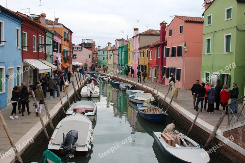 Houses Channel Burano Venice Veneto