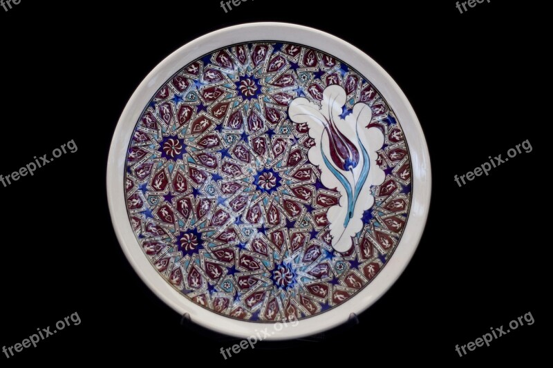 Tile Handicrafts Increased Plate Ceramic