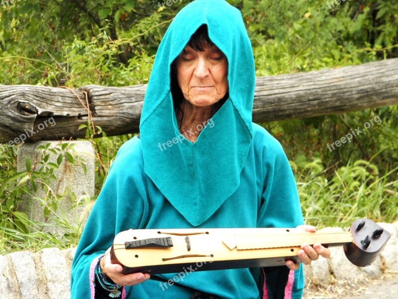 Woman Renfaire Lute Musician Medieval