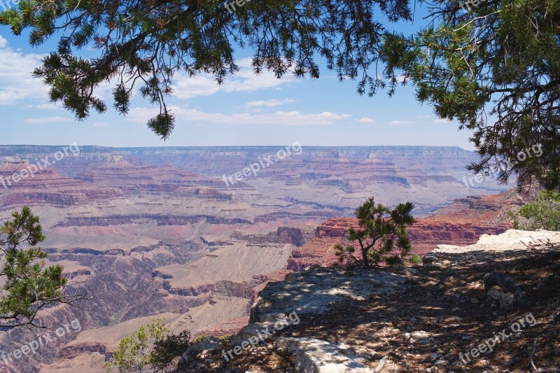 Grand Canyon Landscape Mountains America Usa