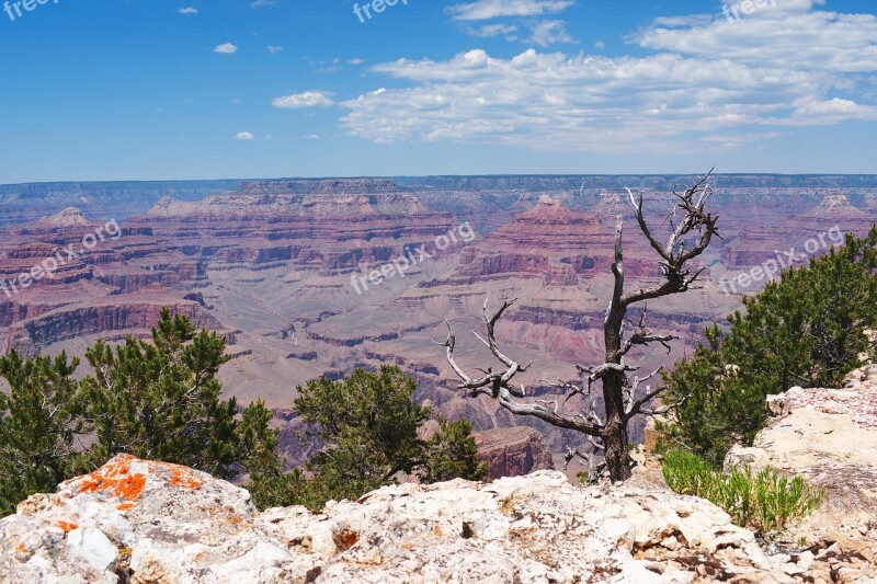 Grand Canyon Landscape Mountains America Usa