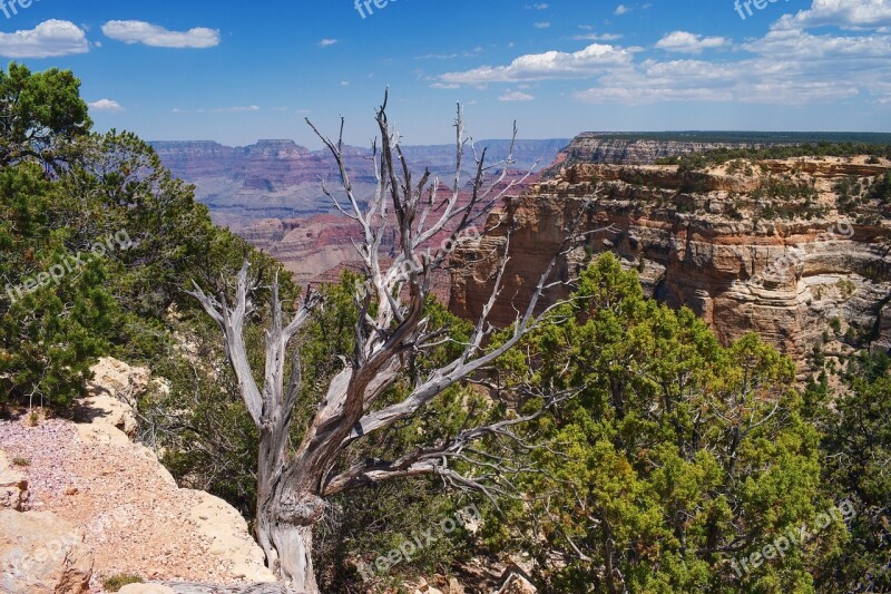 Grand Canyon Landscape Mountains America Usa