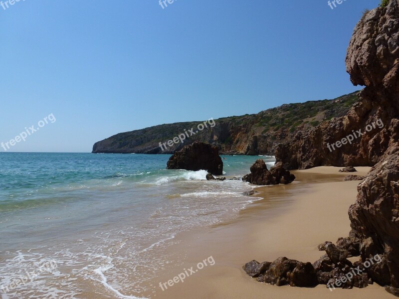 Beach Water Beach Sea Algarve Stone